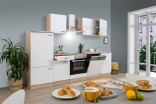 Cuisine équipée kitchenette Chêne Blanche Merle 280 CM
