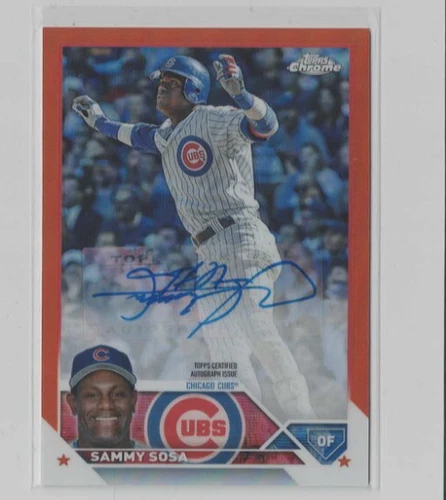 2023 Topps Chrome Update Sammy Sosa Legend Auto Orange #02/25 CUBS