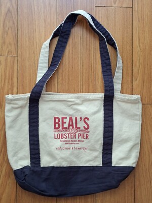 Vintage Women's Beal's Lobster Pier Heavy Duty Canvas Weekend Tote Bag 
