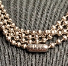 27" Premium Stainless Steel Military Ball Bead Replacement USA Dog Tag Chain