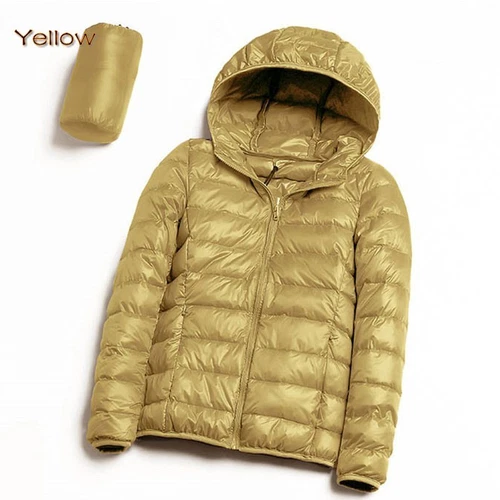 Womens Packable Ultralight Duck Down Jacket Puffer Parka Hooded Coats PLUS SIZE - Picture 9 of 26