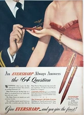  Skyliner Eversharp Pen Co Vtg 1945 Ad Magazine Print Writing Pencil Military