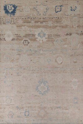 Muted Vegetable Dye Oushak Turkish Handmade Area Rug 8'x11' Living Room Carpet