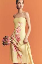 NWT Farm Rio x Anthropologie Strapless Printed Midi Slip Dress Large