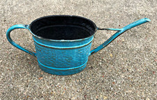 Metal Decorative Watering Can, Blue, Long Reach Spout, Indoor/Outdoor