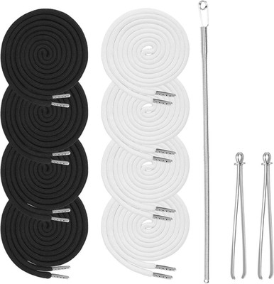 8PCS Drawstring Cord, Paired with 3 Drawstring Threader Tools,  Drawstrings for