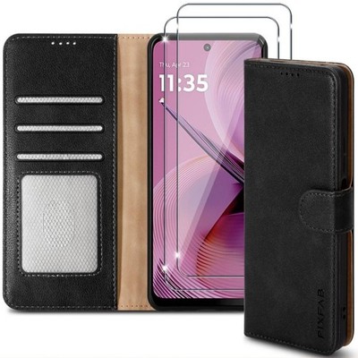 Hülle für iPhone 17E 16E Leder Wallet PREMIUM Flip Book Cover + Displayschutz