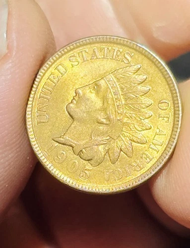 UNC 1905 P Indian Head Cent, 1c ,Toned