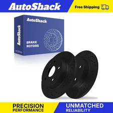 Rear Drilled Slotted Brake Rotors Pair for Chevy Malibu Buick LaCrosse V6