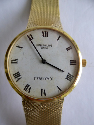 Rare Vintage Patek Philippe Tiffany 18K Gold Ultrathin Calatrava women men watch
