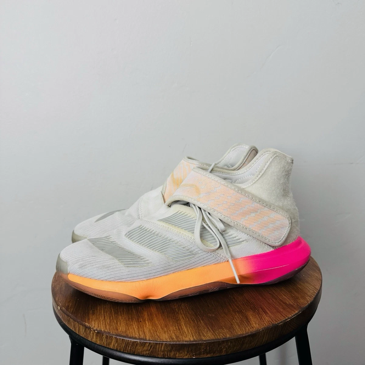 ADIDAS HARDEN B/E 3 BASKETBALL SHOES WHITE ORANGE PINK EF5290 (SIZE 11.5) Used‎ James Harden V3 Pink/White/Yellow Basketball Shoes for Sale  main image 3