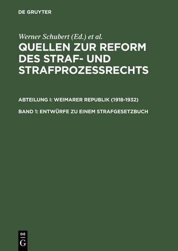 Werner Schubert Entwürfe Zu Einem Strafgesetzbuch (Hardback)