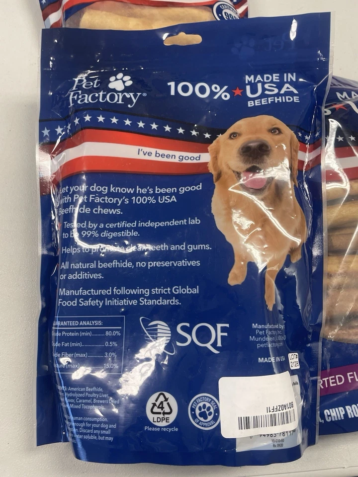 Lot Of 3 The Pet Factory Beefhide 18 Pk (54 Total ) Dog Rawhide - Image 2 of 2