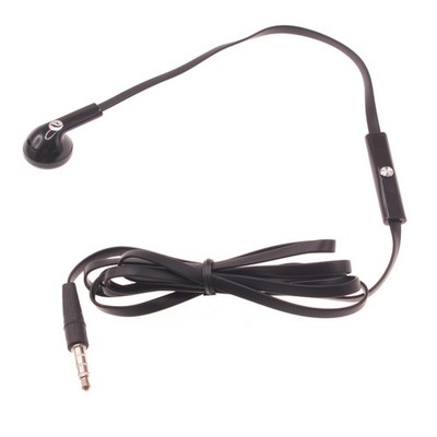 Mono Headset Wired Earphone Single Earbud 3.5mm Headphone Flat for Cell Phones