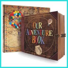 Our Adventure Book Scrapbook Retro Style Embossed Letter Cover Travel Diary J...