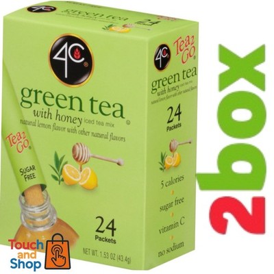 4C Green Tea With Honey Iced Tea Mix Sugar Free Pack Of 2 Total 48 Tea2GO