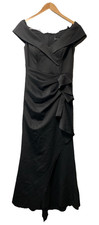 Xscape Women's Black Ava Off the Shoulder Side Ruffle Evening Gown Dress Size 8