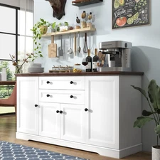 Sideboard Buffet Cabinet with Storage, 60" Large Kitchen Buffet Storage Cabinet