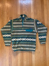 Patagonia Synchilla Snap-T Fleece Pullover Mens Small Green Aztec sty25450