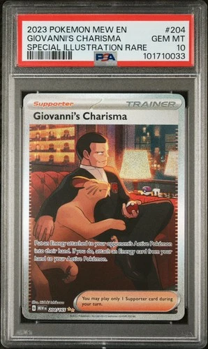 Pokemon SV Scarlet Violet 151 SIR Giovanni's Charisma 204/165 PSA 10 GEM MINT!