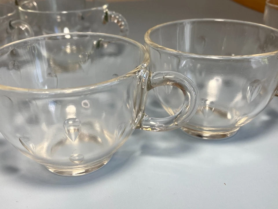 冲孔碗杯 混合 7 件套 复古 4 盎司 多种 奇怪 透明玻璃 批量 E — 第 3/4 张图片