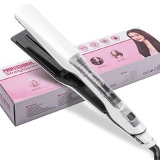 Steam Hair Straightener, Nano Titanium Ceramic Flat Iron, Dual Voltage 100-240V