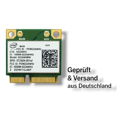 Intel Centrino Advanced-N 6200 WLAN Karte 622ANHMW Mini PCIe WiFi Wireless Card 