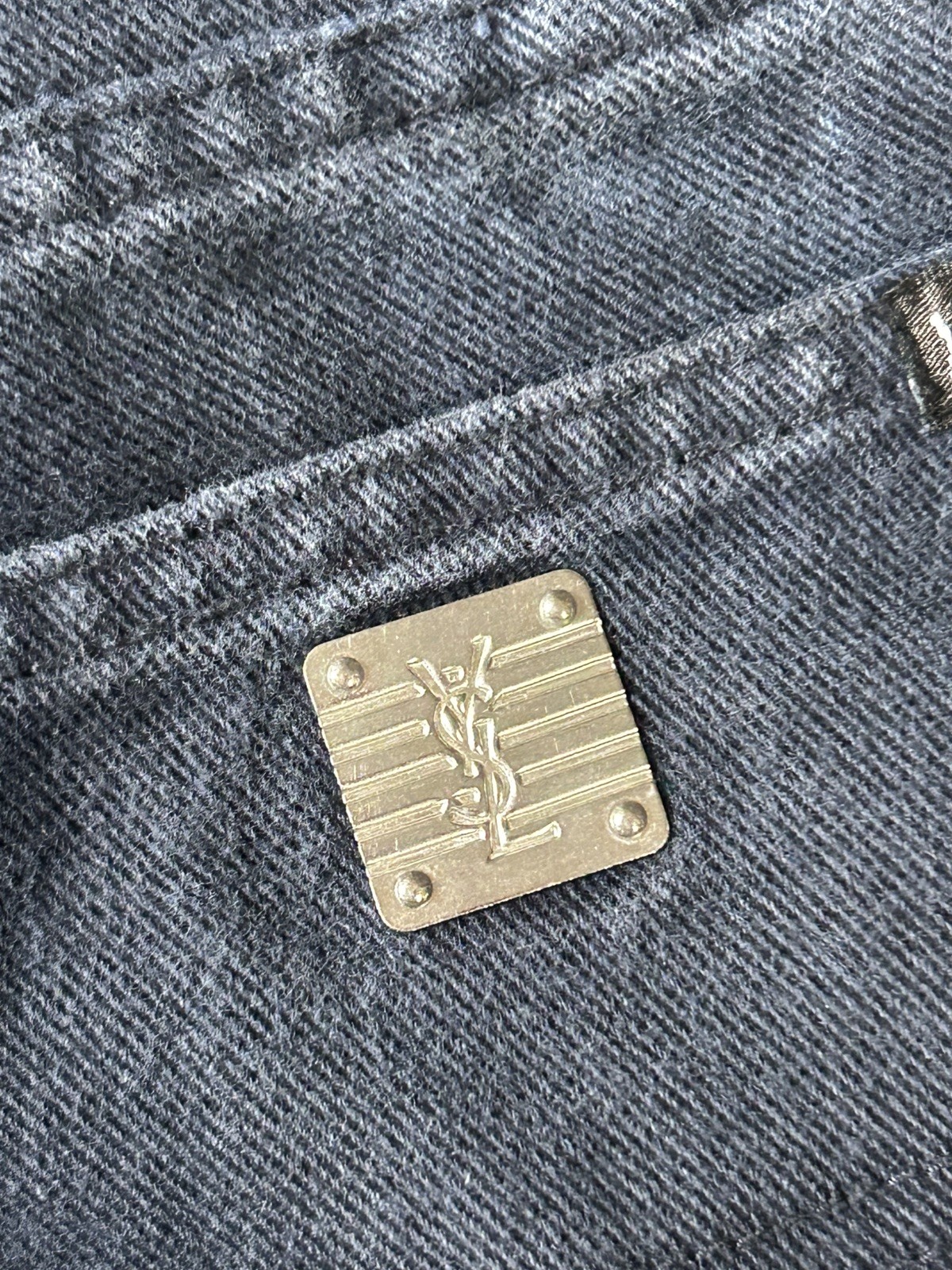 Yves Saint Laurent YSL Vintage 80s Hong Kong Made Men’s Navy Denim Jeans W38 L32 thumbnail 7