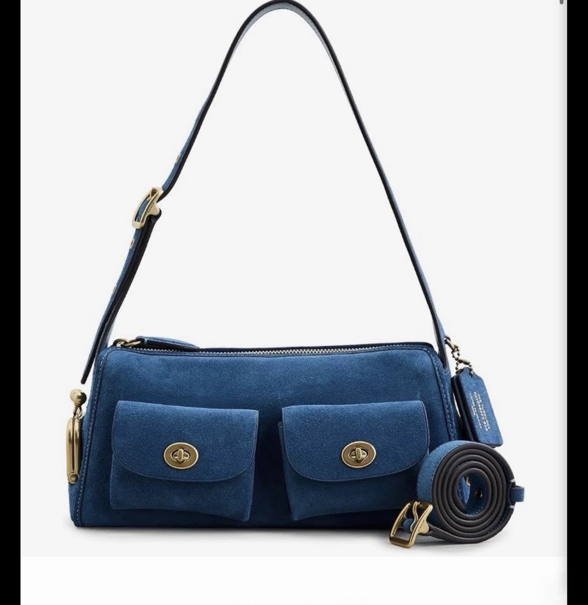 Coach Women's Suede Exterior Blue Bags & Handbags for Women for Coach Women's Suede Exterior Blue Bags & Handbags for Women for