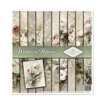 ITD COLLECTION Scrapbooking Papier Set 30x30 cm - Written in Flowers vol. 1