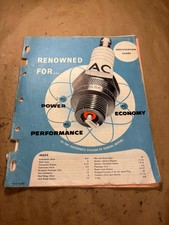 1956 GM AC Spark Plugs Specification Chart Ca...