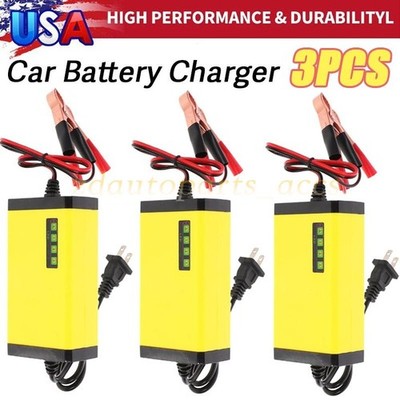 3PCS 12V Car Battery Charger LED Power Display for Moto Truck Battery Charger US