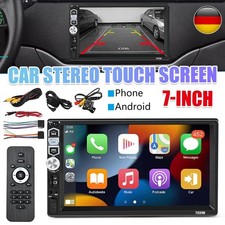 7" Autoradio Navi mit Rückfahrkamera 1 Din Radio AUX FM BT CarPlay Android Auto