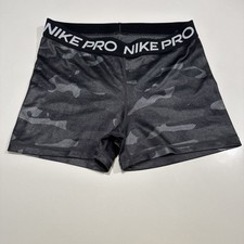 Nike Pro Training Dry Fit Woman’s 3” Gray Camo Compression Shorts Size M