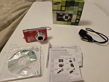 Samsung PL210 RED Compact Digital Camera Tested Working W/ Box Very Nice 