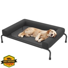 Simple Trending Large Dog Bed 47.75" Black, Elevated Cooling Pet Cot