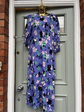 Nobody’s Child Selena Blue  Floral Midi Dress Uk 10 Rrp £49 B62/0361 Bnwt