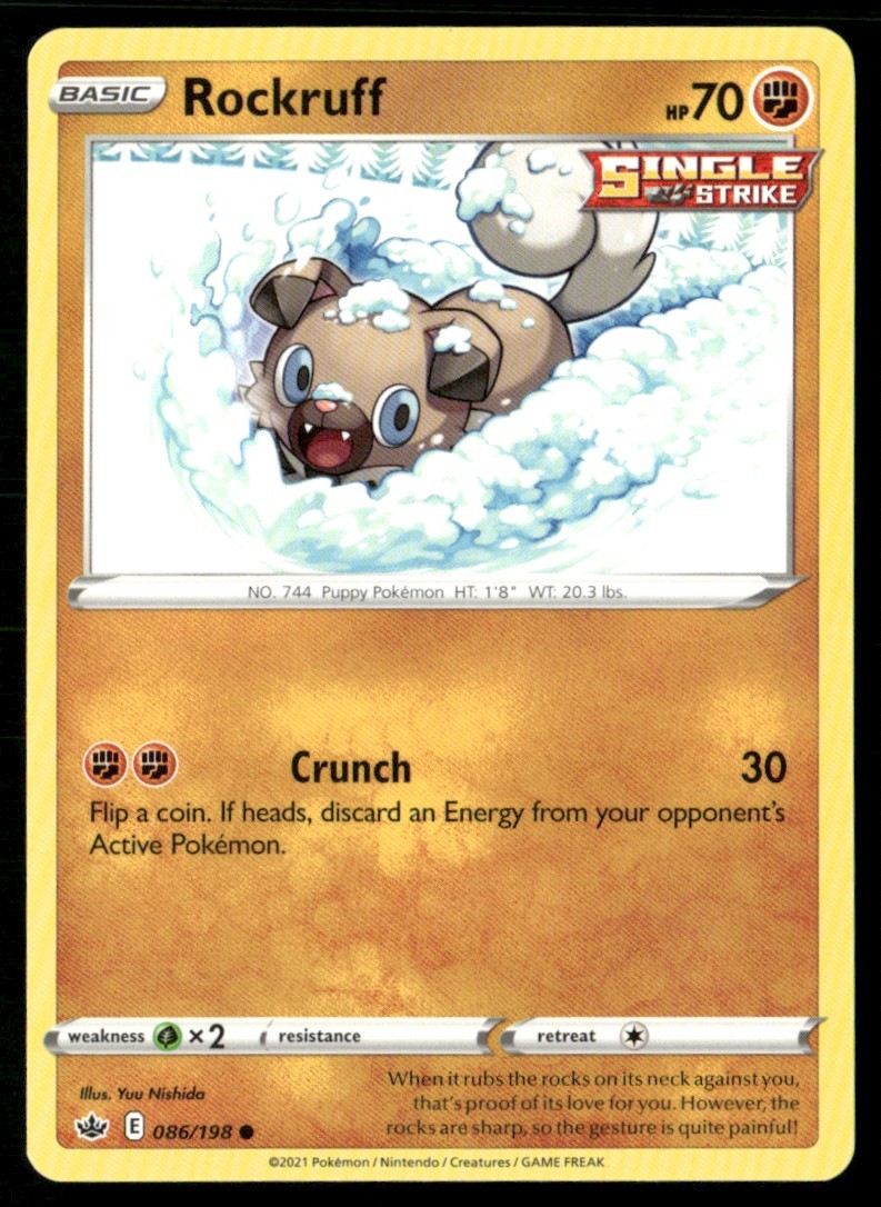 2021 Sword & Shield - Chilling Reign Rockruff Basic/Common #86