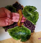 Vintage 1960's Arnels Ceramic   Vibrant Green & Purple Ceramic Platter No Chips — photo 3