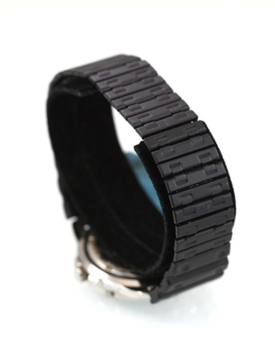 Eddie Bauer Montre Hommes Argent Noir Inoxydable Extensible 50m Jour Date Bleu - Photo 2 sur 6