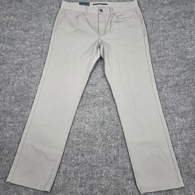 Perry Ellis Principles Slim Fit Low Rise Straight Leg Pants Mens 34x30 Grey NEW