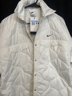 Nike Sportswear Essential White Quilted Trench FB8732-133 Women's Size Medium