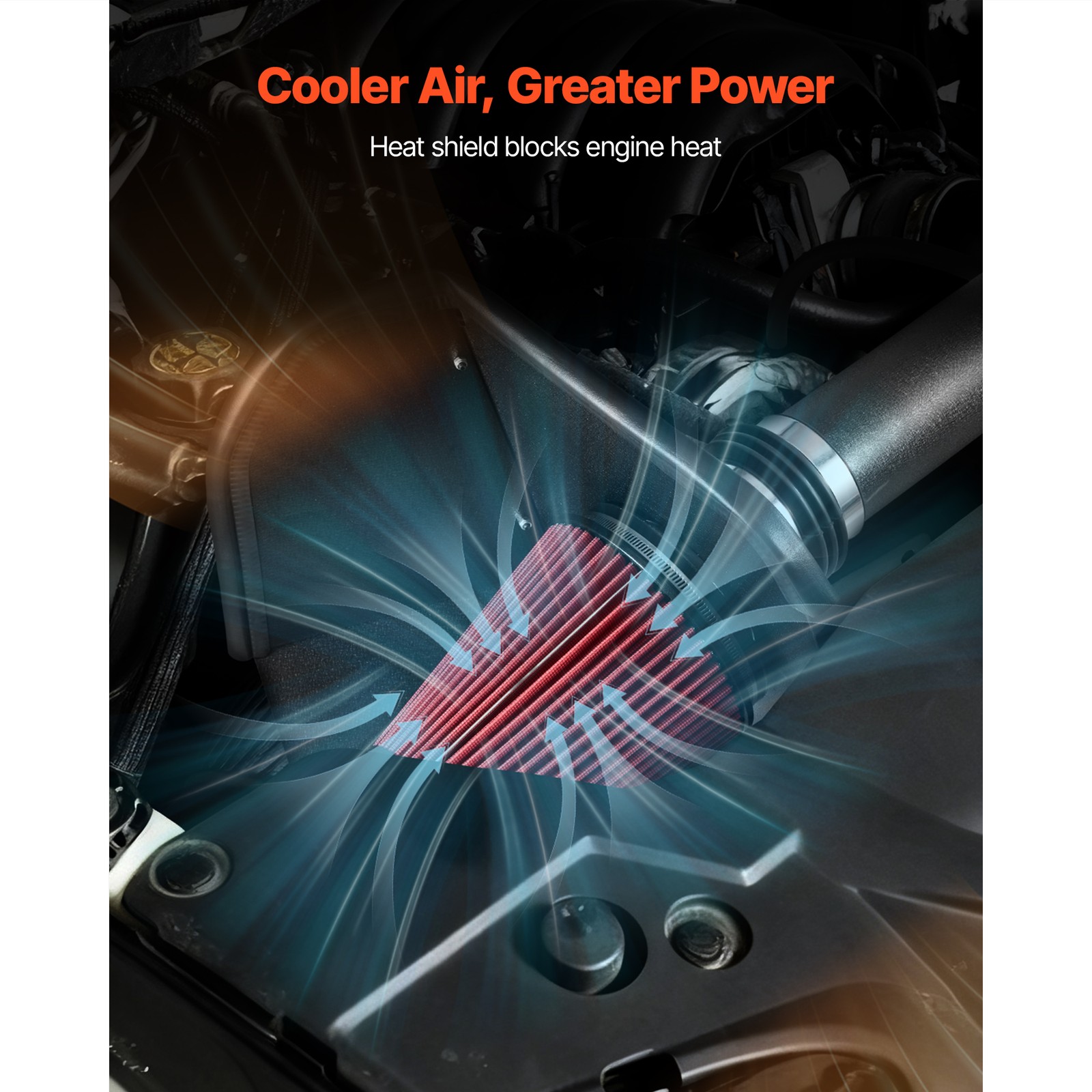 Cold Air Intake Kit + Heat Shield for 07-2008 Chevy Silverado 1500  4.8/5.3/6.0L