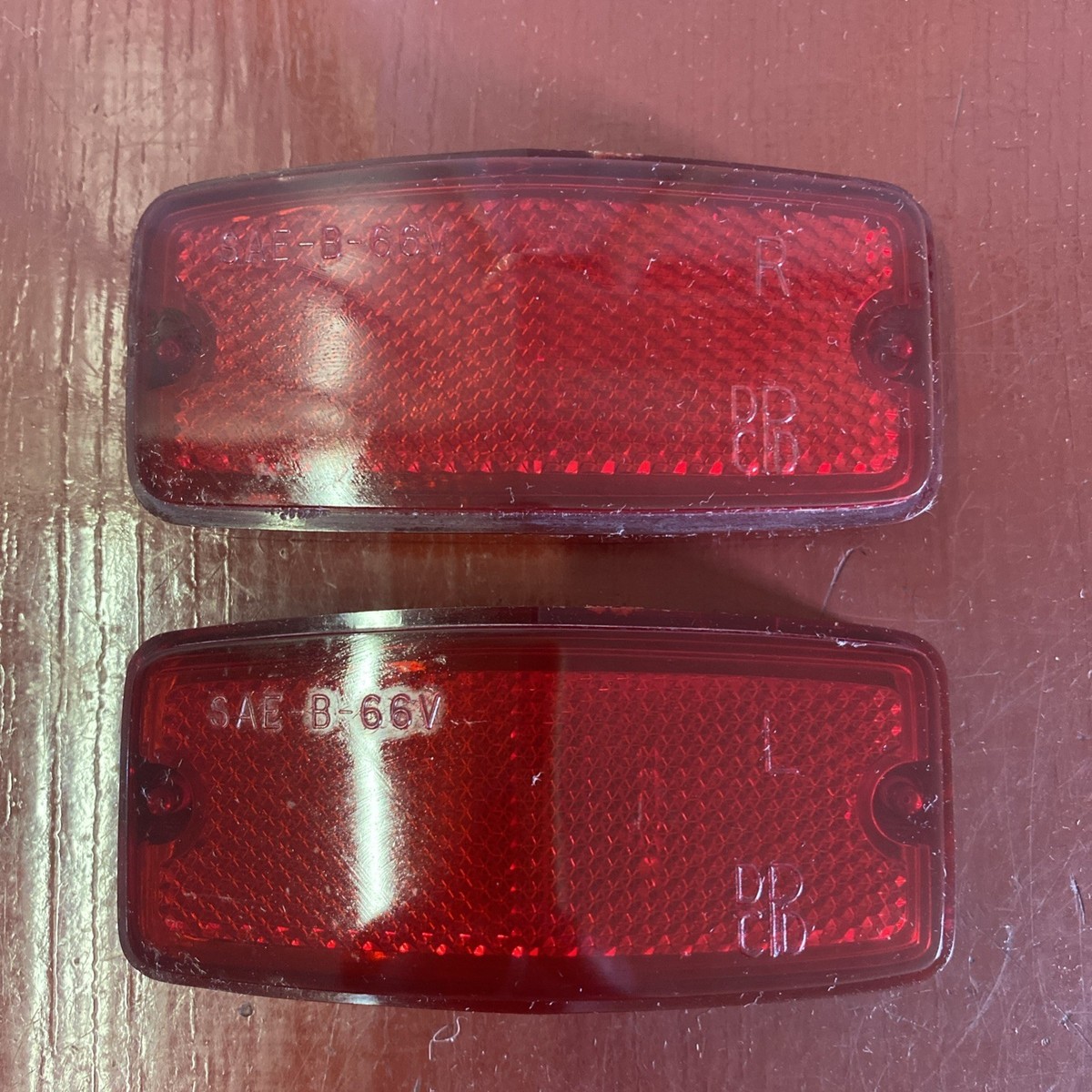 1966 PLYMOUTH BARRACUDA TAIL LIGHT LENS PAIR LEFT RIGHT ORIGINALS