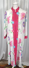 Vintage Robe Floral Kimono By Evelyn Pearson Pink Floral USA 1/2 Zip Front Med