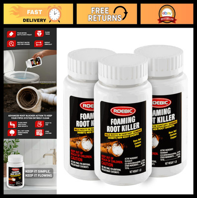 Foaming Tree Root Killer - Septic System & Drain Clog Remover, 3 Pack, 1 lb Gran