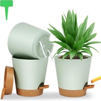 Blumentopf Kunststoff 3 StüCk Mit Untersetzer 16,5X17Cm Garten Balkon Pflanzen