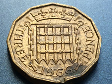 1966 Elizabeth II British Threepenny  3d