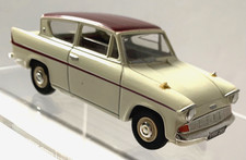VINTAGE VANGUARDS FORD ANGLIA TOY CAR WHITE RED ROOF COLLECTABLE LEDO