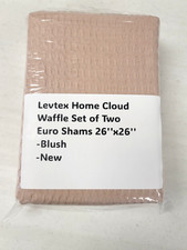 Levtex Home Cloud Waffle Knit Euro Shams Pink/Blush - Pair